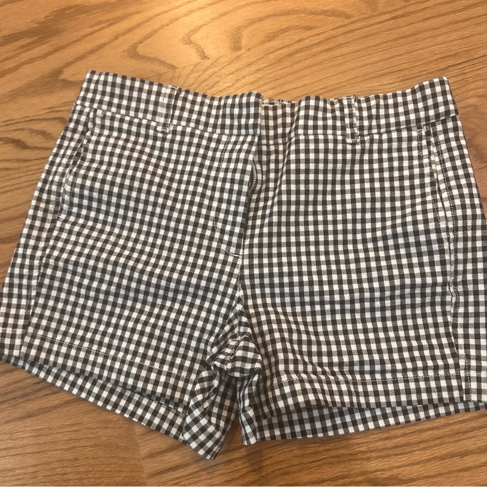 J. Crew Navy White Gingham Chino Shorts   Size 6